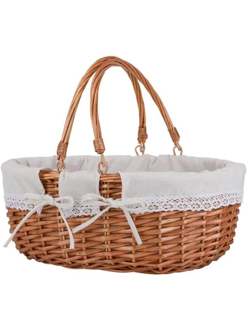 Spacious Wicker Picnic Basket with Handle - Perfect for Camping & Outdoor